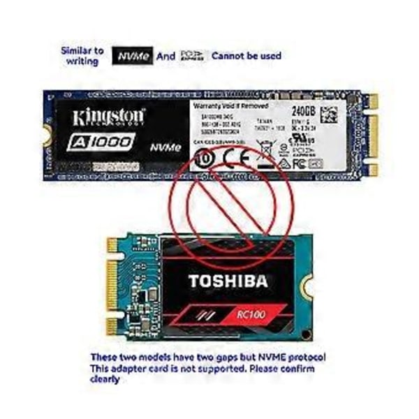 M.2 til SATA Adapterkort, Dobbel Port M.2 NGFF SSD til SATA Grensesnitt Konverter, for 2230-2280 M2 SSD Størrelser