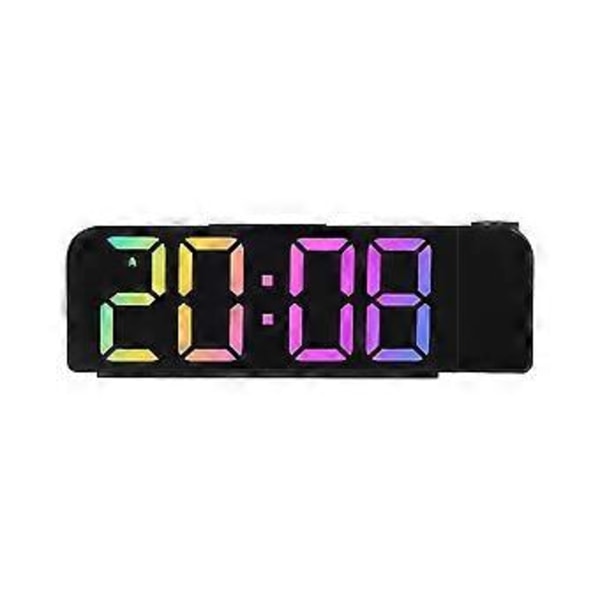 Enkel Projektionsväckarklocka LED Stor Teckensnitt Display Elektronisk Klocka med Temperaturvisning F Stil