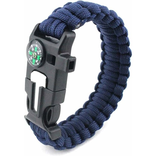 5-in-1 Sport Umbrella Rope Bracelet - Survival Casual Bracelet Common with Multiple Emergency Tools Compass, Flint, Wild Hunting and Fishing Whistle