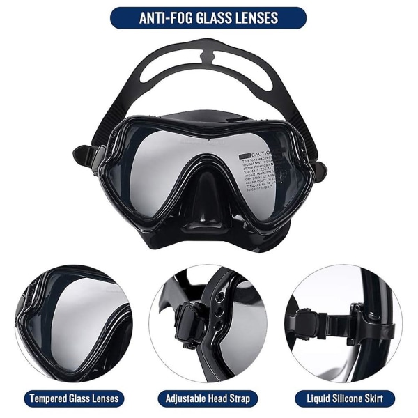 Premium Scuba Snorkeling Set, Panoramisk Anti-fog Dykmask Och Anti-läckage Snorklingsglasögon För Oglömliga Undervattensupplevelser