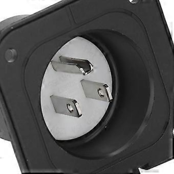 2-polet 3-leder Flens Strøminntak Rett Bladkontakt med Vanntett Deksel 15A 125V