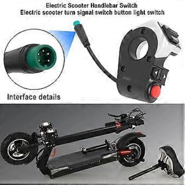 Blinklys Tænd/Sluk Knap Lyskontakt 5 Ben til 10 Tommer Kugoo M4 Pro Elektrisk Scooter Kontakt Vandtætte Dele