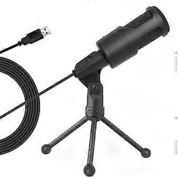 PC USB Mikrofon, Podcast Kondensatormikrofon med Foldbart Stativ til Streaming, Gaming, Podcasting, Optagelse, Laptop