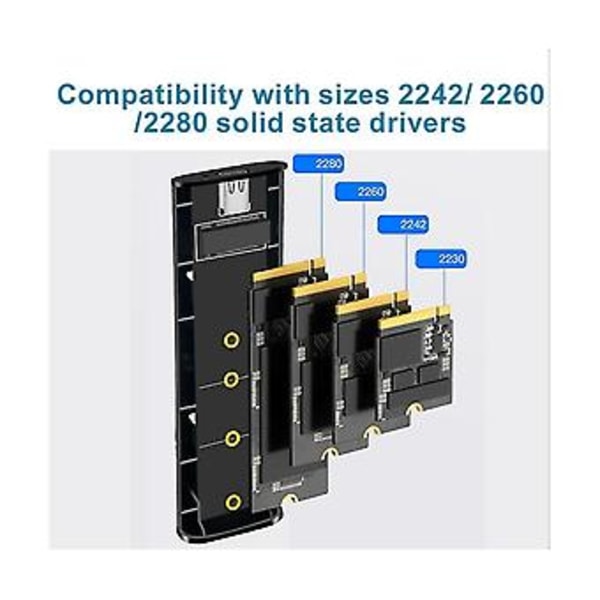 M2 Ssd-fodral Dubbel Protokoll Nvme Sata S Drivenhet 2-i-1 Usb C 3.1 N2 10gbps Till Pci