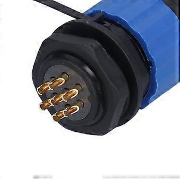 Luftfart Plugg Sokkel IP68 Vanntett Kobling Bakre Mutter Hann Hunn Butt Terminal 380V SP20 7 Pin