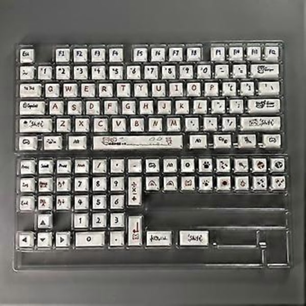 122 Tangenter Katt Förskola PBT DYE-SUB Tangent XDA Profil Söta Tangenter för Mekaniskt Gaming Tangentbord Cherry Mx Switch