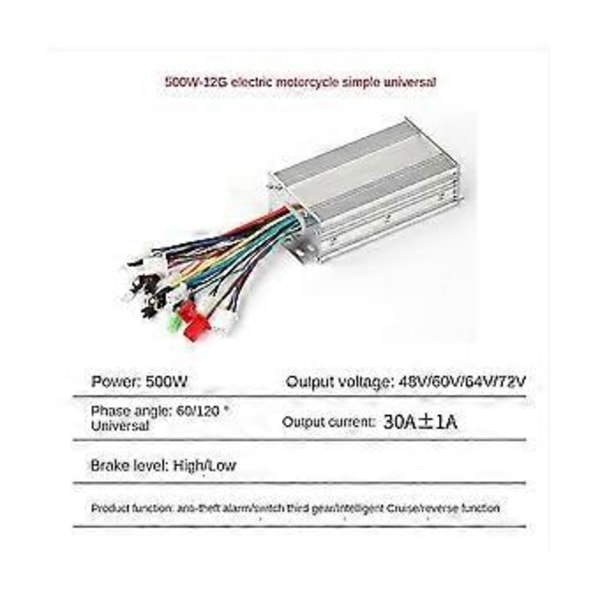 48v 60v 72v 500w Hub Motor Controller 12 mdr. Maks. 30a Til Elcykel E-scooter Motorcykel Bldc Mot