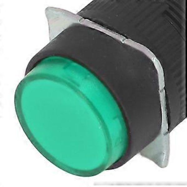 25st Tryckknapp Momentan Självlåsande 5 Pin 16mm med Lampa 24V Set Kit för Utrustning Grön