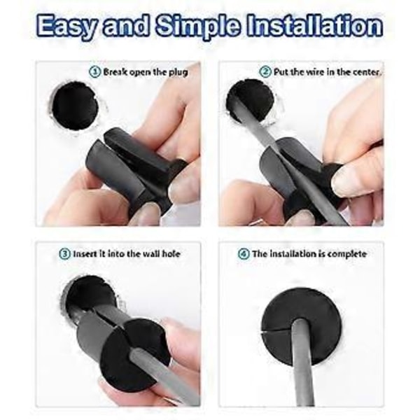 Kaapelinreitityssarja, seinäholkki 1 tuuman seinäreiälle, kaapelin läpivientiholkit, seinäholkki Ethernet-kaapelille (8 kpl)