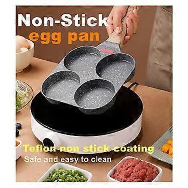 4-kopps Äggpanna Nonstick och Hälsosam Äggstekpanna Mångsidig Frukostpanna för Ägg Pannkakor Plett Crêpes-A