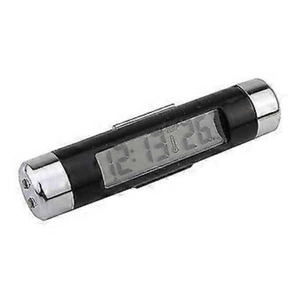 3-i-1 Fordonsinteriör Vädertermometer, Bil, Digital Klocka, Monitor, Clip-on För Lastbil Bil Fläkt 2st