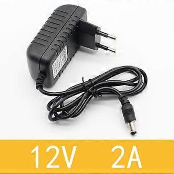 1 st 12V2A AC 100V-240V Konverter Adapter DC 12V 2A 2000mA Strömförsörjning EU-kontakt 5.5mm x 2.1-2.5mm för LED CCTV