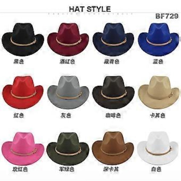 Filthat retro imitation fårehat cowboyhat bælte uldhat national hætte retro jazzhat