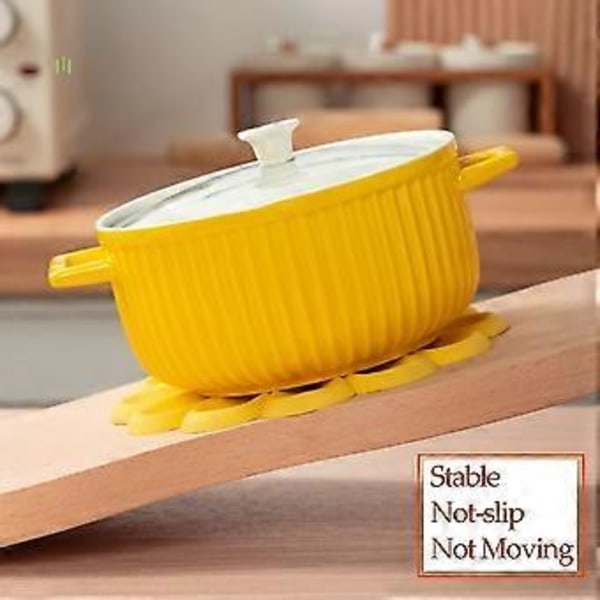 4 Dele Silikone Dækkeservietter, Varmebestandige Tusindfryd Dækkeservietter Skridsikre Varme Pads Drikkeunderlag Til Tallerken, Kaffe, Krus, Fødevaregodkendt Silikone & BPA-fri