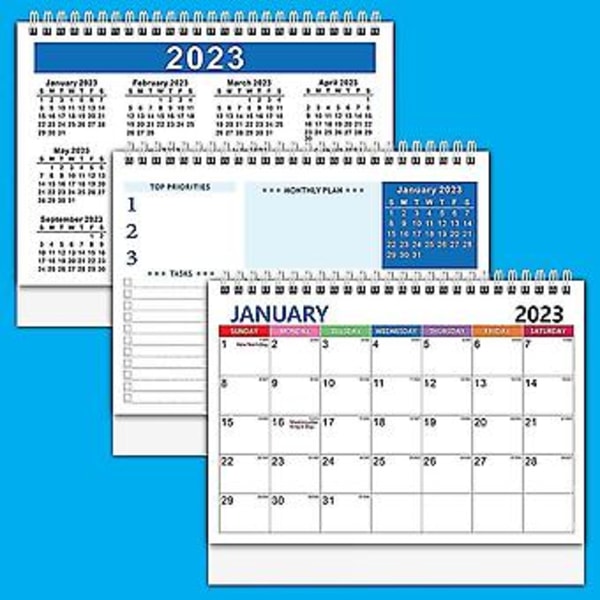 2023 Liten Bordkalender, 22,9 cm x 18,5 cm Fargerike Månedlige Design, For Planlegging Og Organisering