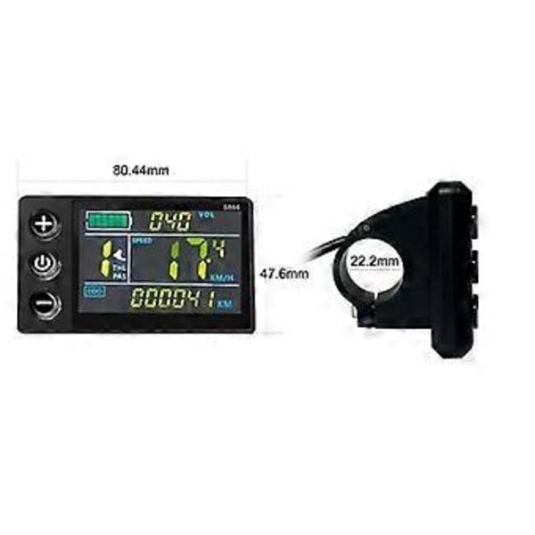 LCD-S866 Elektrisk Cykel Färg LCD Display Instrument 24V 36V 48V Elektrisk Cykel Modifiering, SM Kontakt