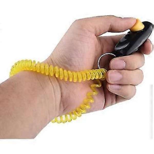 Klicker för husdjursträning med handledsrem, hundträningsklicker, svart/blå