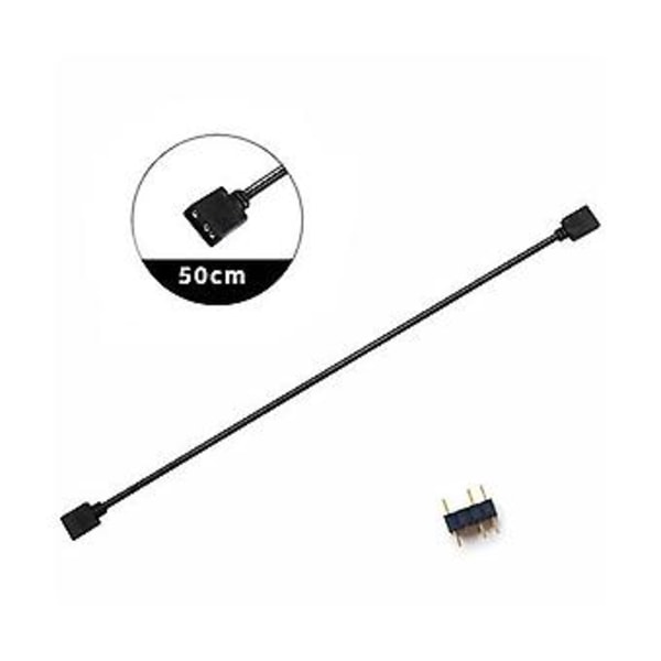 5v 3-pin Forlængerkabel Til Computer Mboard Hub Kabel Tilslut Forlænger Argb Splitter, Sort