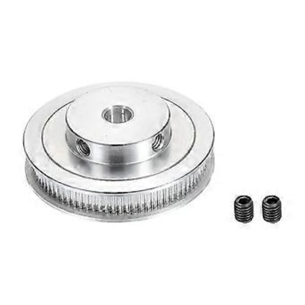 80 Tænder 12mm Boring Timing Remhjul, Aluminium Synkront Hjul Sølv med M5 Skrue til 3D Printer Bælte, CNC Maskine