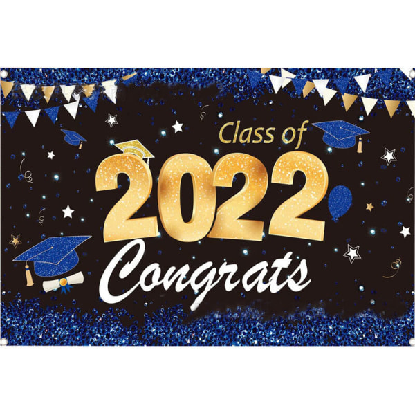 2022 Gradueringsbakgrunn, Gradueringsfestdekorasjon Banner Hengende Vimpel 9575cm