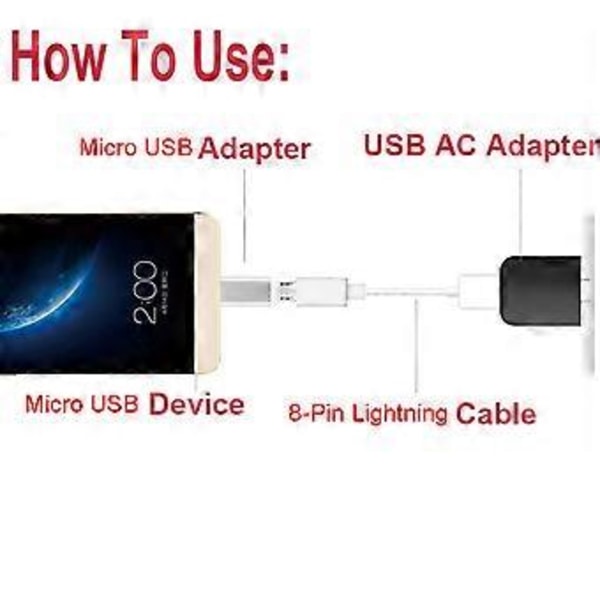 8-Pin för Lightning Hona Till Micro USB Hane Adapter Konverterare För Androids Phon