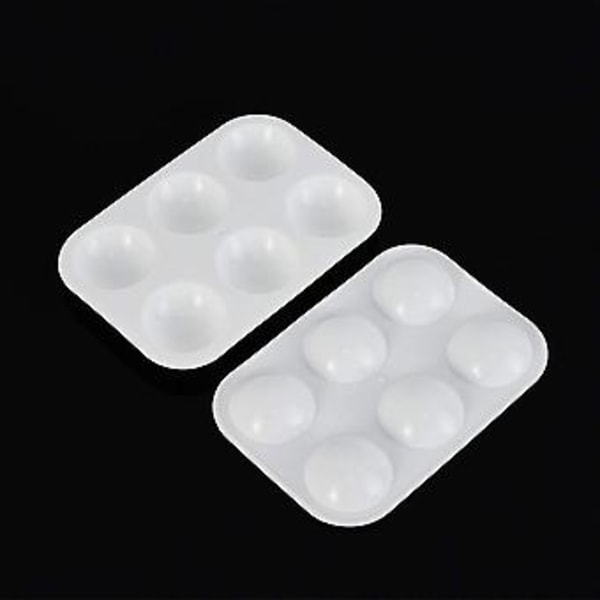 24 Stycken Plastfärgpaletter 6 Rektangulära Akvarellpaletter Målarbricka, Vit