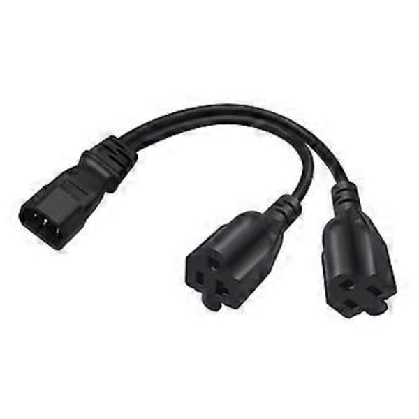 IEC320-C14 Hane till Nema 5-15R+ 5-20R Hona Strömförsörjningsomvandlare Kabel Sladd