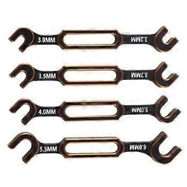 4 kpl Avain 3-3.2 3.5-3.7 4-5 5.5-6mm Kaksipäinen Universaali Kiristyslenkkiavain RC-autolle Axial SCX10,2