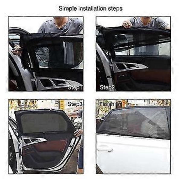 2x Universal Bil Solskydd Mesh Bakruta UV-skydd Solskydd