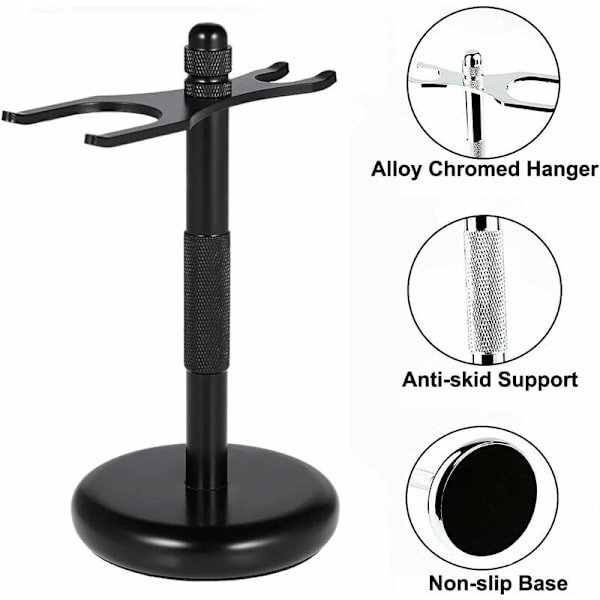 Chrome Razor Brush Holder Razor Stand (Sort)-Fei Yu