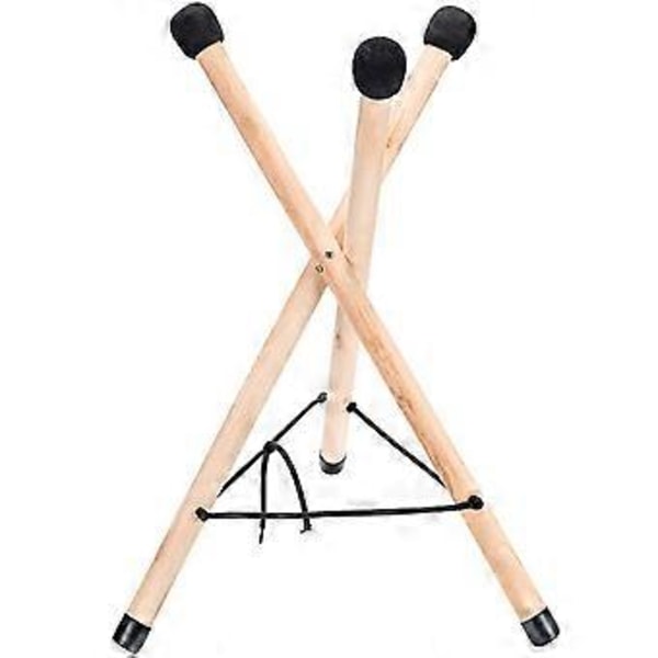 Hand Pan Trumma Tungtrumma Hållare Trä Stabil Tripod Tungtrumma Stativ