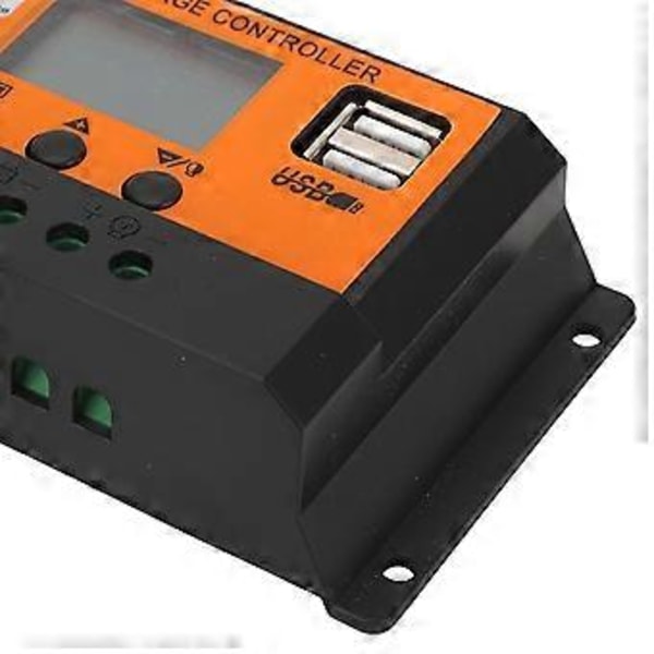Solar Laderegulator LCD-Skjerm 3-Trinns Styring Solcellepanel Lader Regulator for Syre Litium Batterier 12V 24V 20A