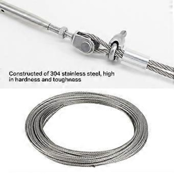 1 stk. 20 m 304 rustfrit stål kabel wire reb hård ståltråd til fiskeri løft 2,5 mm