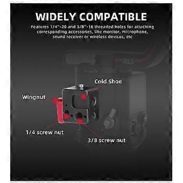 Monteringsplade Klemme Monitorholder m/ 1/4 Gevind 3/8 Lokaliseringshul Til Dji Rs 2/ Rsc 2/ Rs 3/ Rs 3 Pro Gimbal Tilbehør