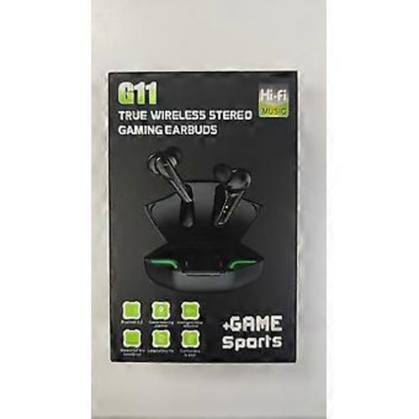 Bluetooth-kuulokkeet G11 Gaming Pelaamiseen Matala Latenssi Explosion X15Pro Kosketus Bluetooth 5.2 -nappikuulokkeet musta pakattu