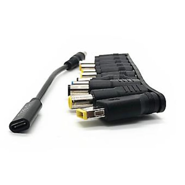 Usb Typ C Pd Adapter Omvandlare Kontakt Kabel Sladd 5.5x2.1 Mm För Laptop A