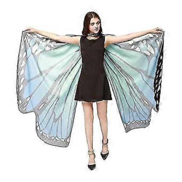 Halloweenfest Fjärilsvingar Sjal för Kvinnor Kompatibel Med Flickor Vuxen Festival Kostym Klä Upp Kappa