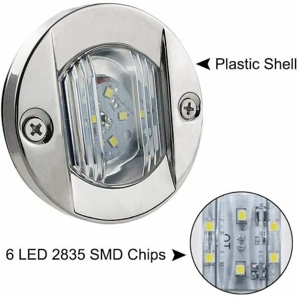 10 kpl:n erä merenkulkualuksia varten tarkoitettuja 4 LED-takavaloa, 12 V:n vedenpitävät turvavalot - valkoinen