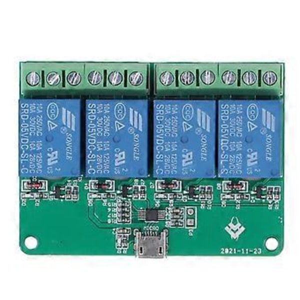 4-kanals Relämodul 5V för HID Drive Free USB Expansionskort PC Intelligent Kontrollbrytare