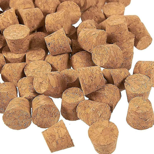 20x Koniske korkpropper i træ til vinflasker