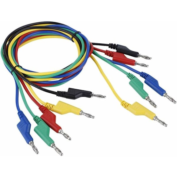 Krokodilklämma test, 5 st P1036 1M Högspänning högspänningsklämma 4 mm banankontakt med kabelgarn för multimeter