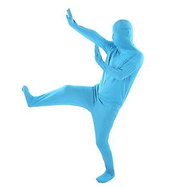 Fotografi Chromakey Bodysuit Blå Spesialeffekter Helkropps Stretch Stoffdrakt for Videoopptak Live Sending 170cm