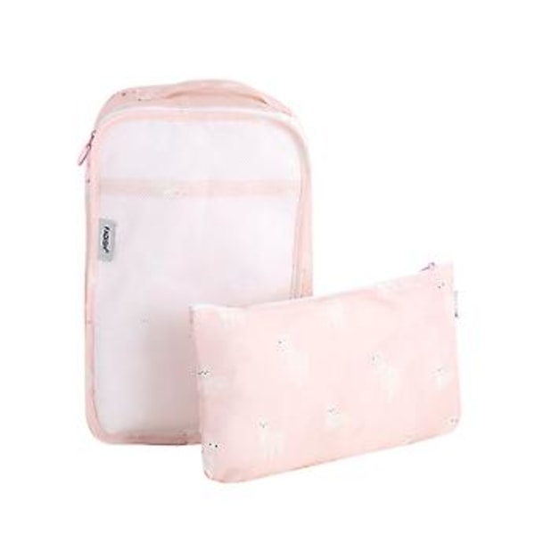 8 st Bärbara Klädförvaringsväskor Underkläder Packning Rese Bagage Organizer Rosa Alpaca