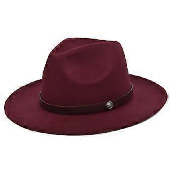 Høst og vinter ny ullhatt flat brem stor brem hatt rett brem jazzhatt retro svart ull jazzhatt