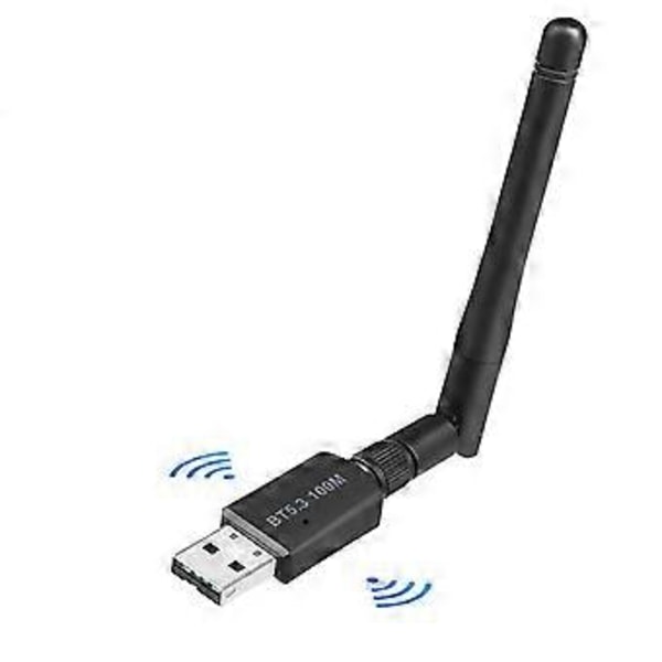 100M Bluetooth 5.3 Adapter Drivrutinsfri USB Bluetooth Dongel Adaptador för 11/10 Mus Tangentbord Ljudmottagare