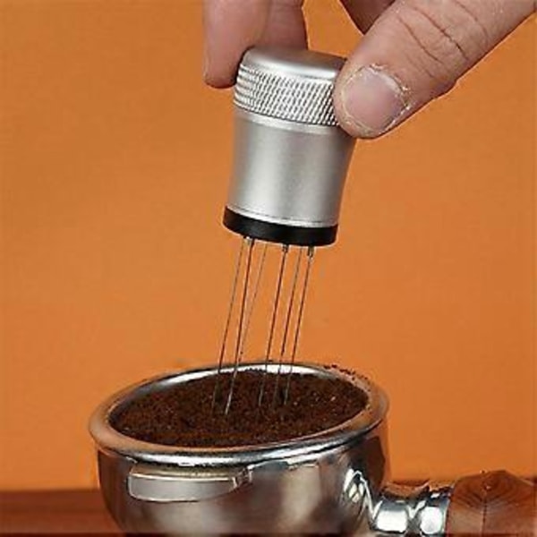 Kaffe Løst Pulver Nåleklud Pulvernål med Stativ 6-Pin Kaffeomrører Aftagelig og Vaskbar Pulvernål, B