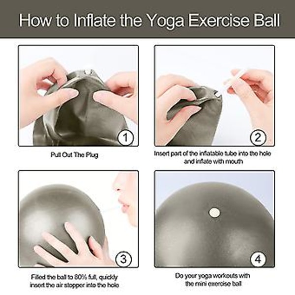 Liten Träningsboll, 23 cm Mini Yogabollar Med Uppblåsbart Sugrör