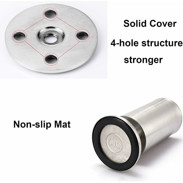 4x Huonekalujalat 200mm Korkeus Ruostumaton Teräs Kaapin Jalat Pöydän Jalat Kaapit Jalat Kirjahyllyn Jalat