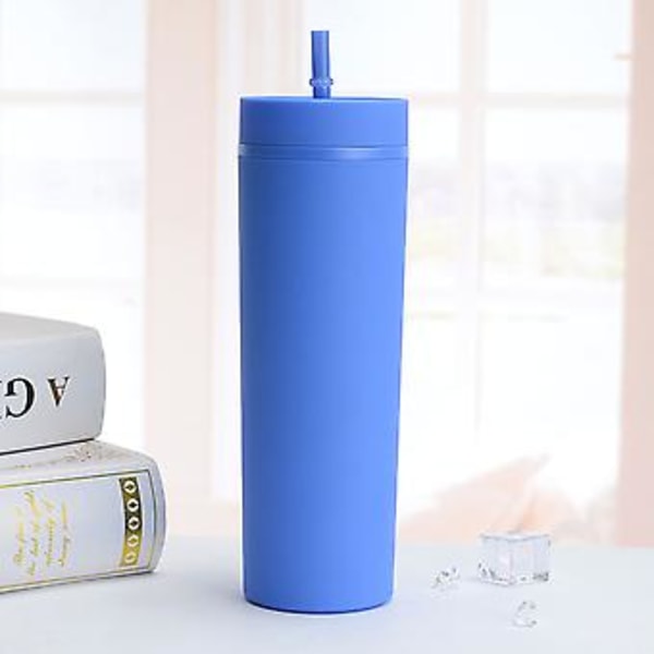 Bärbar Mugg med Sugrör, Sugrörsmugg Färgglad Plast Livsmedelsgodkänd Sugrörsflaska Enkel Stil Sugrörsmugg Mästerligt Skapad