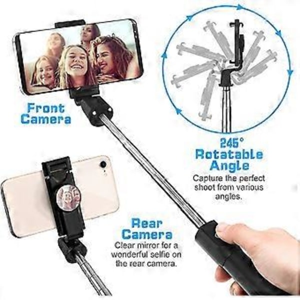 Selfie Stick, Bluetooth Selfie Stick Tripod 3 I 1 Selfie Stick Selfie Stick Med Bluetooth Gave